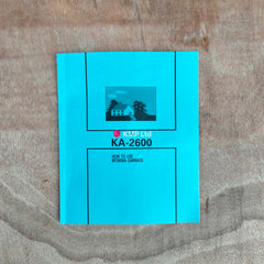 Brother KA 2600 Intarsia Carriage INSTRUCTIONS BOOKLET