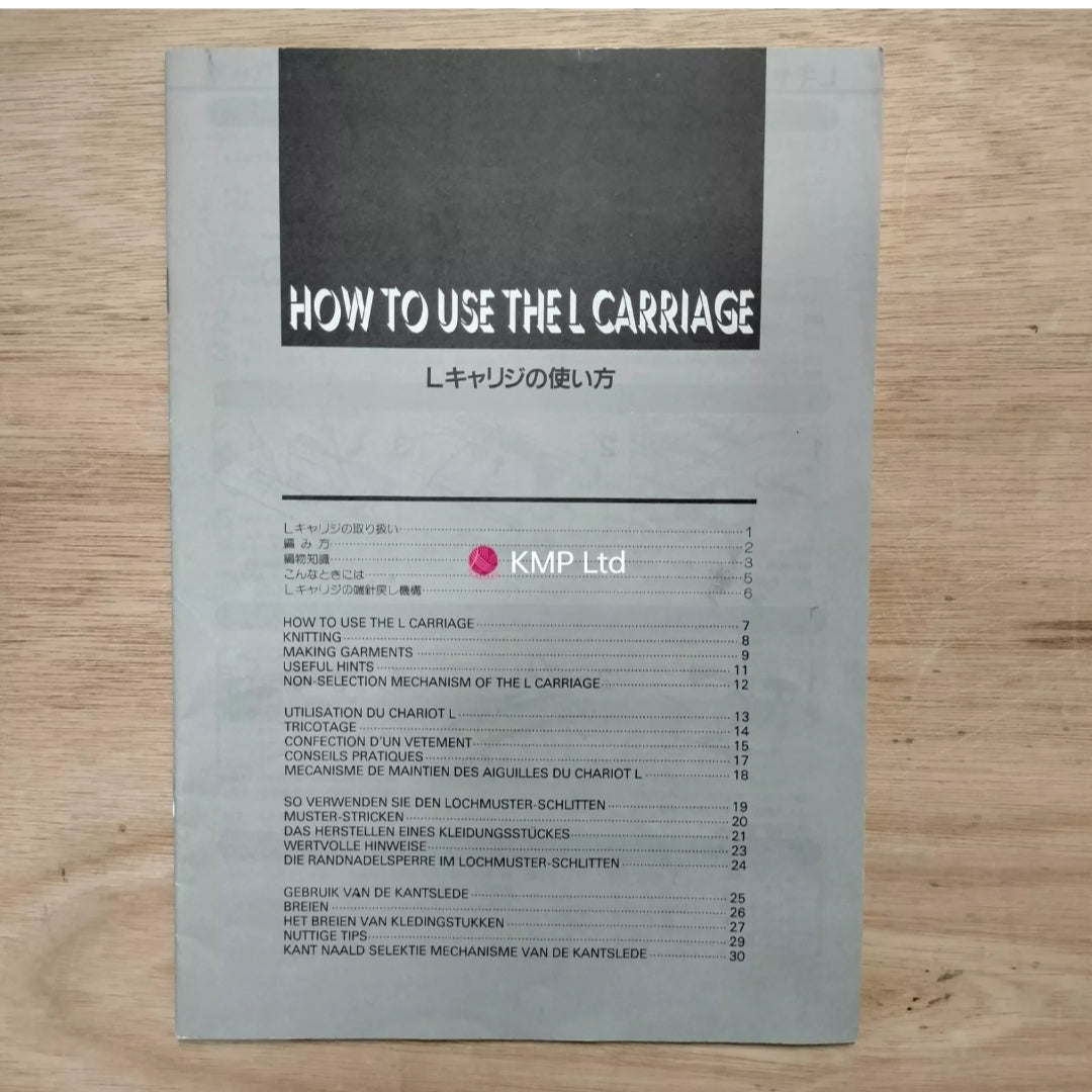 Brother KA9000 Lace Carriage INSTRUCTIONS MANUAL