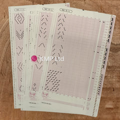 Silver Reed LC 580 Electronic Lace Carriage MYLAR SHEET x5 (pattern cards)