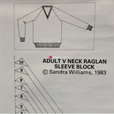 Sandra Williams PATTERN PAPER Adult Round Neck & Adult V-neck Raglan Full Scale