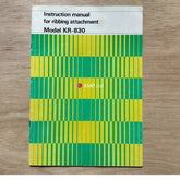 Brother KR-830 Ribber INSTRUCTION MANUAL