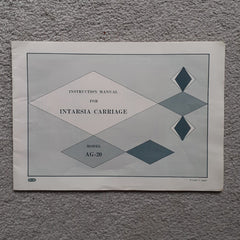 Knitmaster AG 20 Intarsia Carriage INSTRUCTIONS MANUAL