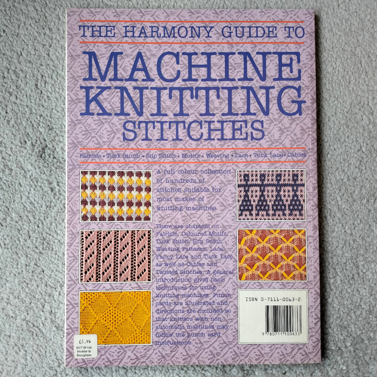 THE HARMONY GUIDE TO MACHINE KNITTING STITCHES volume 1