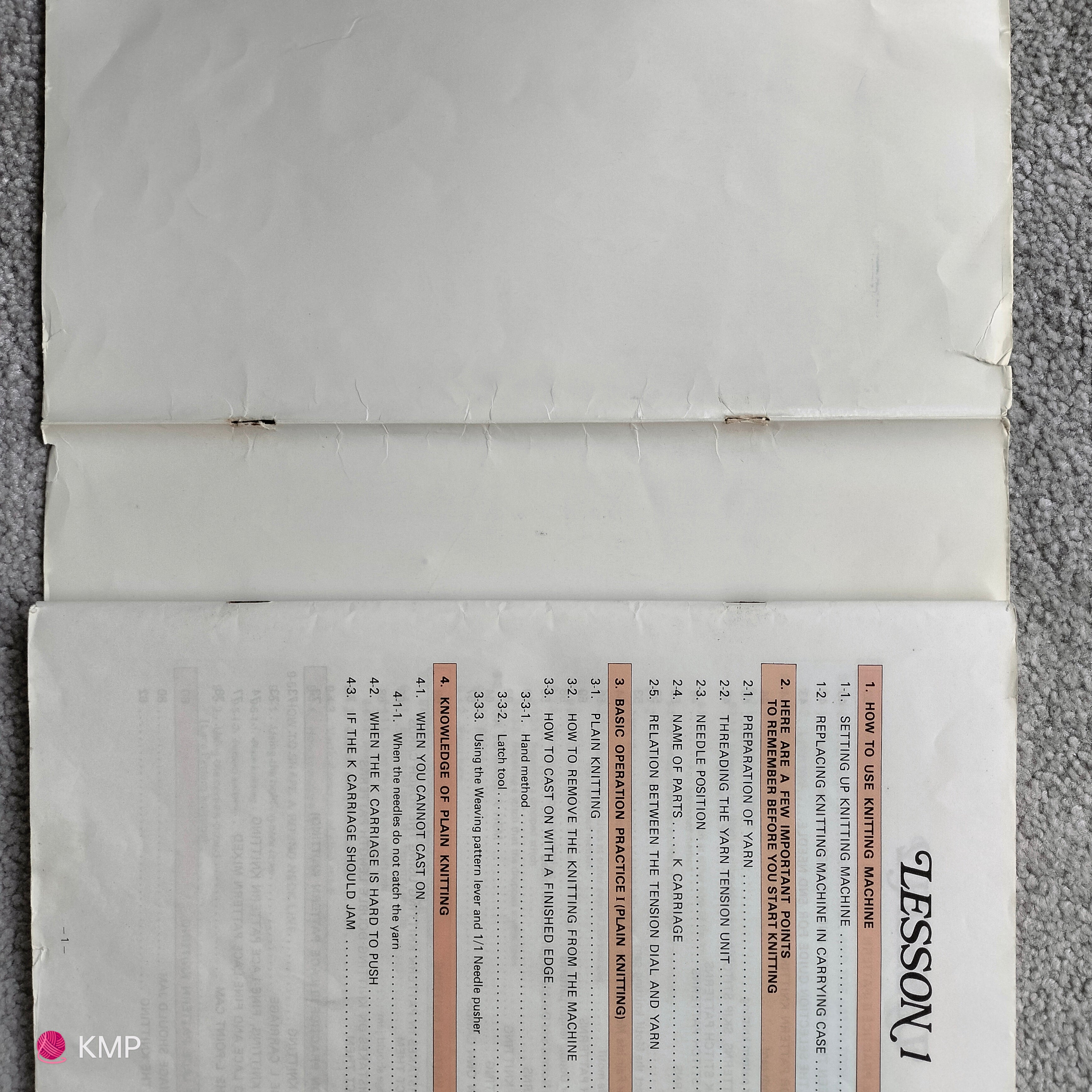 Brother KH-891 Knitting Machine INSTRUCTION MANUAL Secondary image