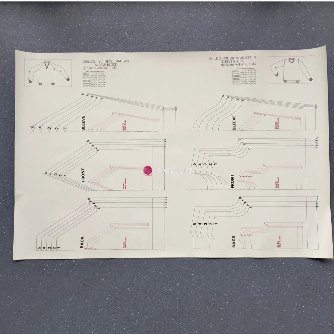 Sandra Williams Paper Pattern LADY'S TROUSERS, CHILD'S ROUND & V NECK Full Scale
