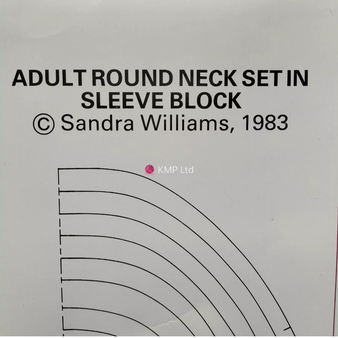 Sandra Williams PATTERN PAPER  Adult Round Neck & Adult V-neck Raglan Full Scale