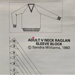 Sandra Williams PATTERN PAPER  Adult Round Neck & Adult V-neck Raglan Full Scale