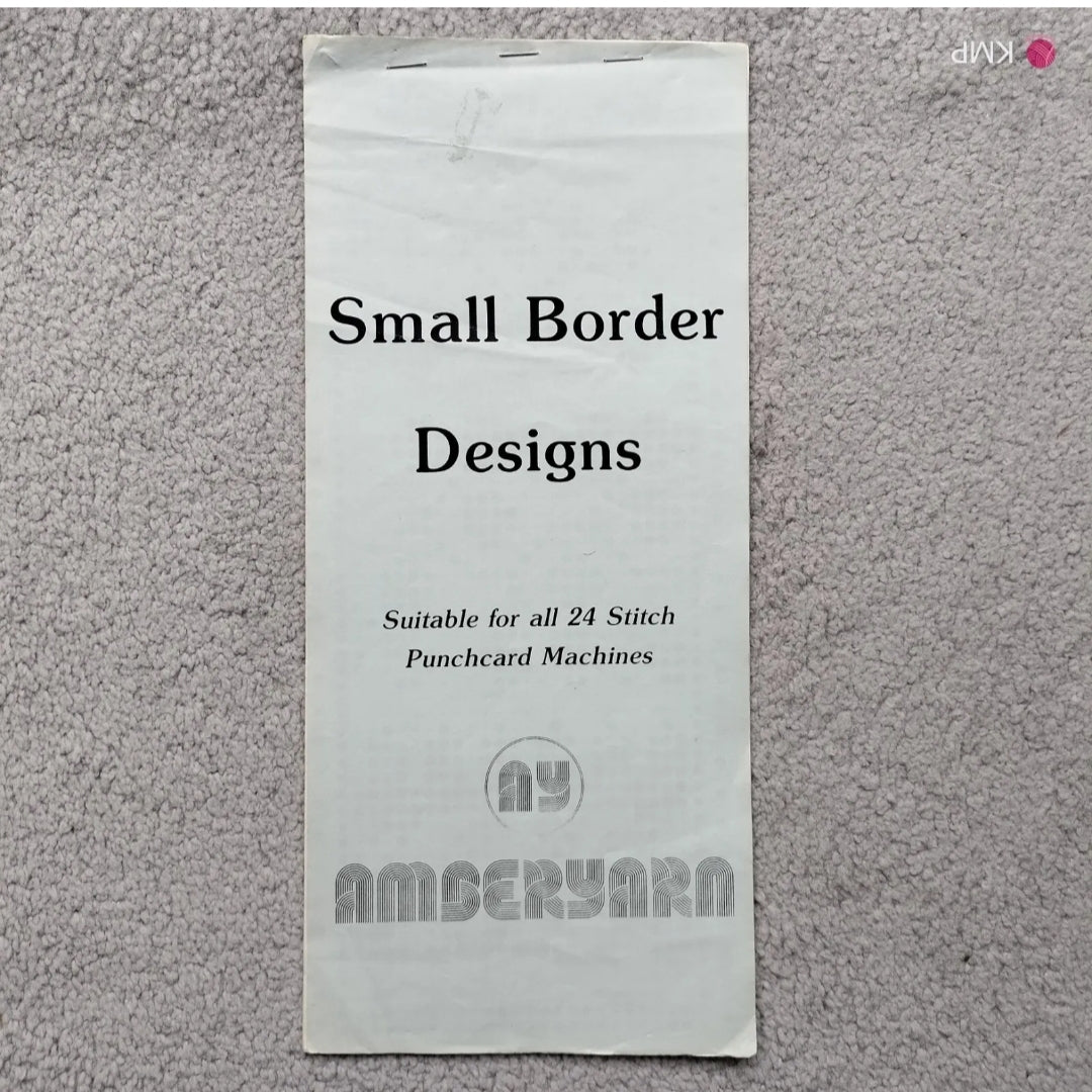 Amberyarn SMALL BORDERS Paper Patterns Set for 24 Stitch Punchcard Machine