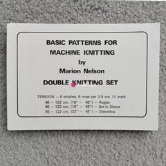 Marion Nelson Double Knitting Pattern Cards RAGLAN, SET-IN SLEEVE, SLEEVELESS