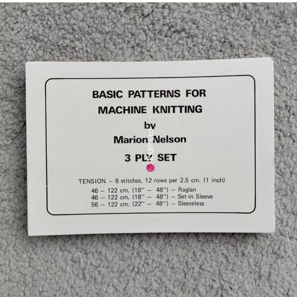 PATTERN Cards for RAGLAN SET-IN SLEEVE, SLEEVELESS
