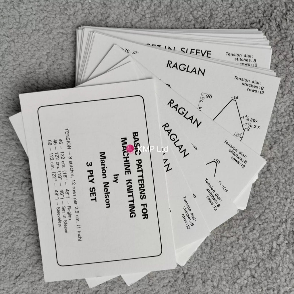 PATTERN Cards for RAGLAN SET-IN SLEEVE, SLEEVELESS