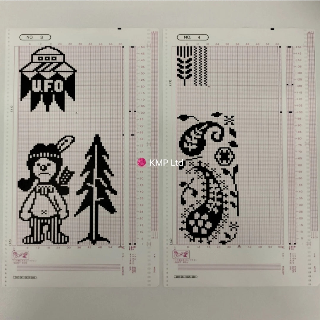 Silver Reed SK 580 ORIGINAL 15 PATTERN CARDS Secondary image