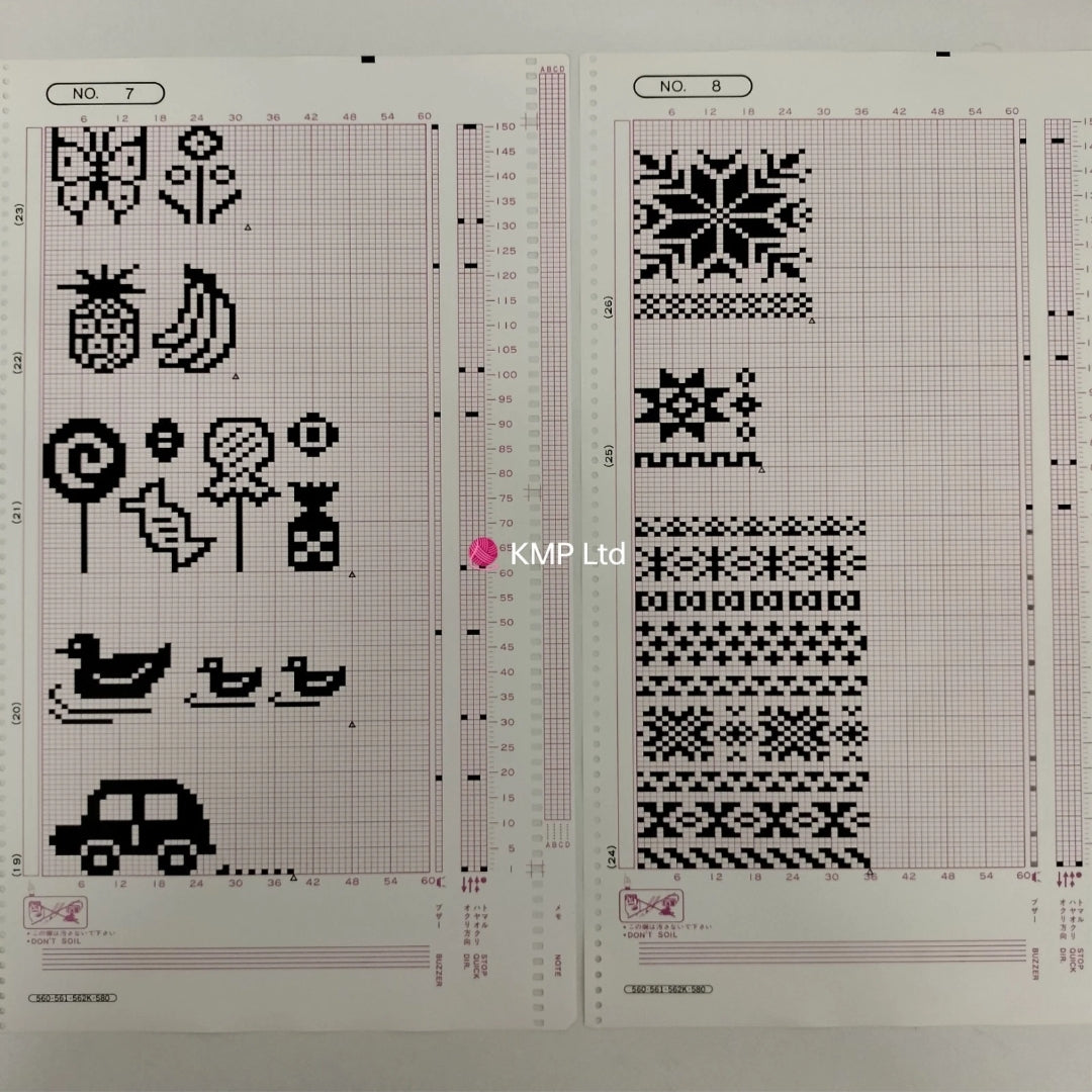Silver Reed SK 580 ORIGINAL 15 PATTERN CARDS