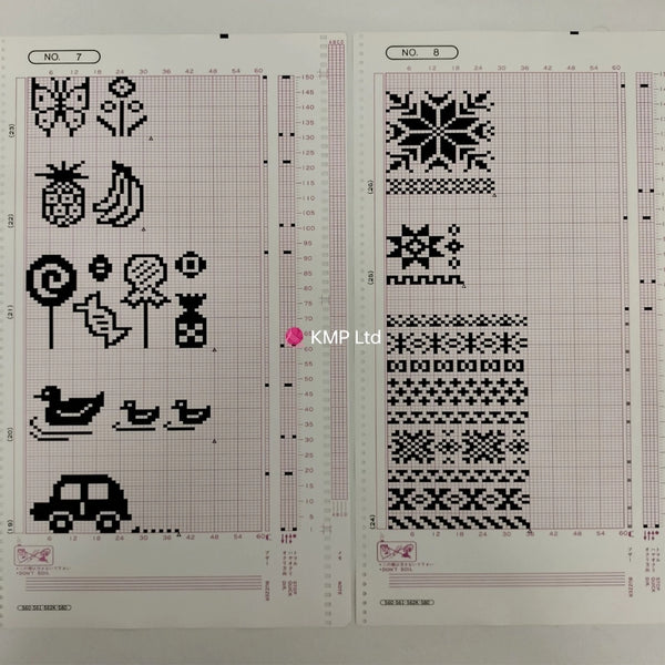 Silver Reed SK 580 ORIGINAL 15 PATTERN CARDS