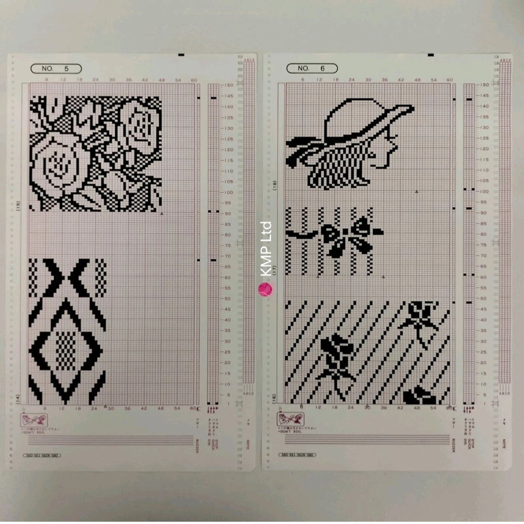 Silver Reed SK 580 ORIGINAL 15 PATTERN CARDS