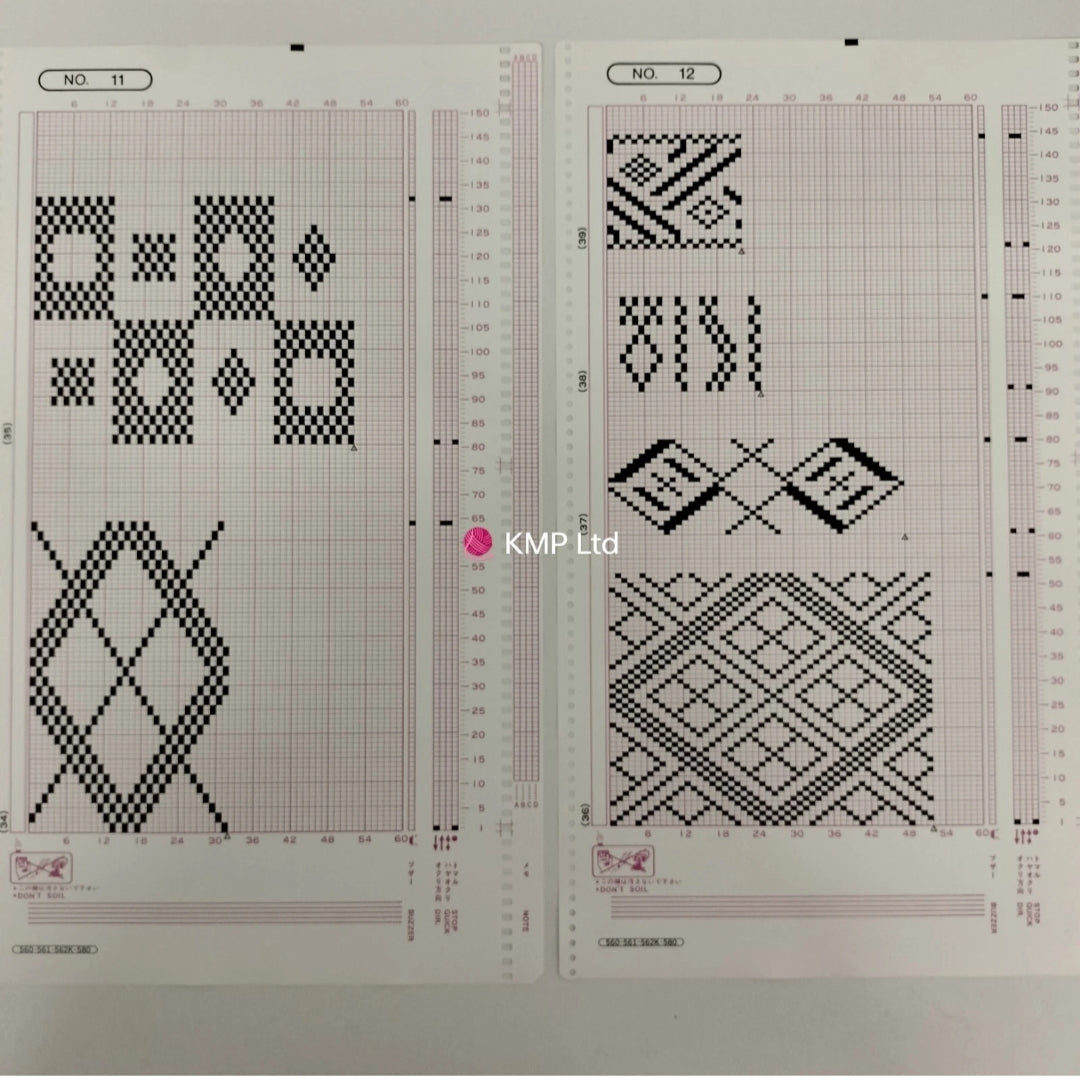 Silver Reed SK 580 ORIGINAL 15 PATTERN CARDS