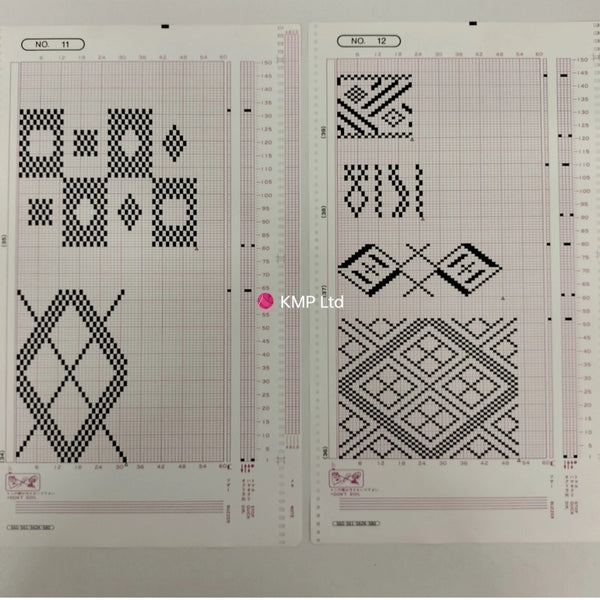 Silver Reed SK 580 ORIGINAL 15 PATTERN CARDS