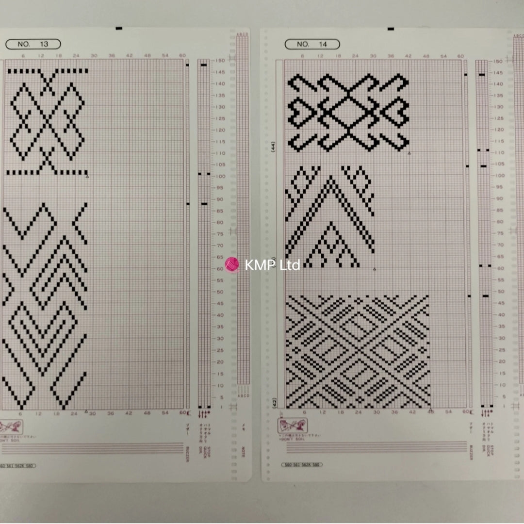 Silver Reed SK 580 ORIGINAL 15 PATTERN CARDS