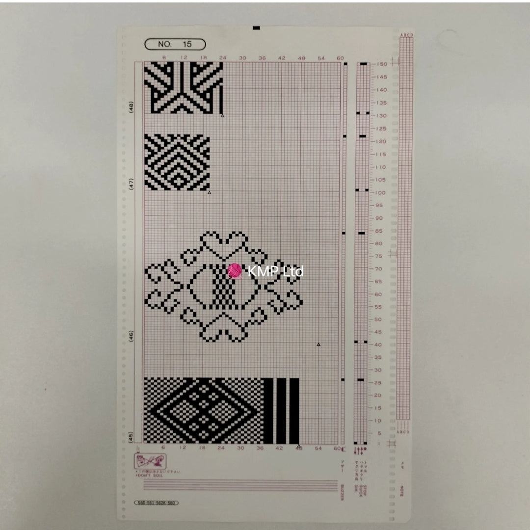Silver Reed SK 580 ORIGINAL 15 PATTERN CARDS