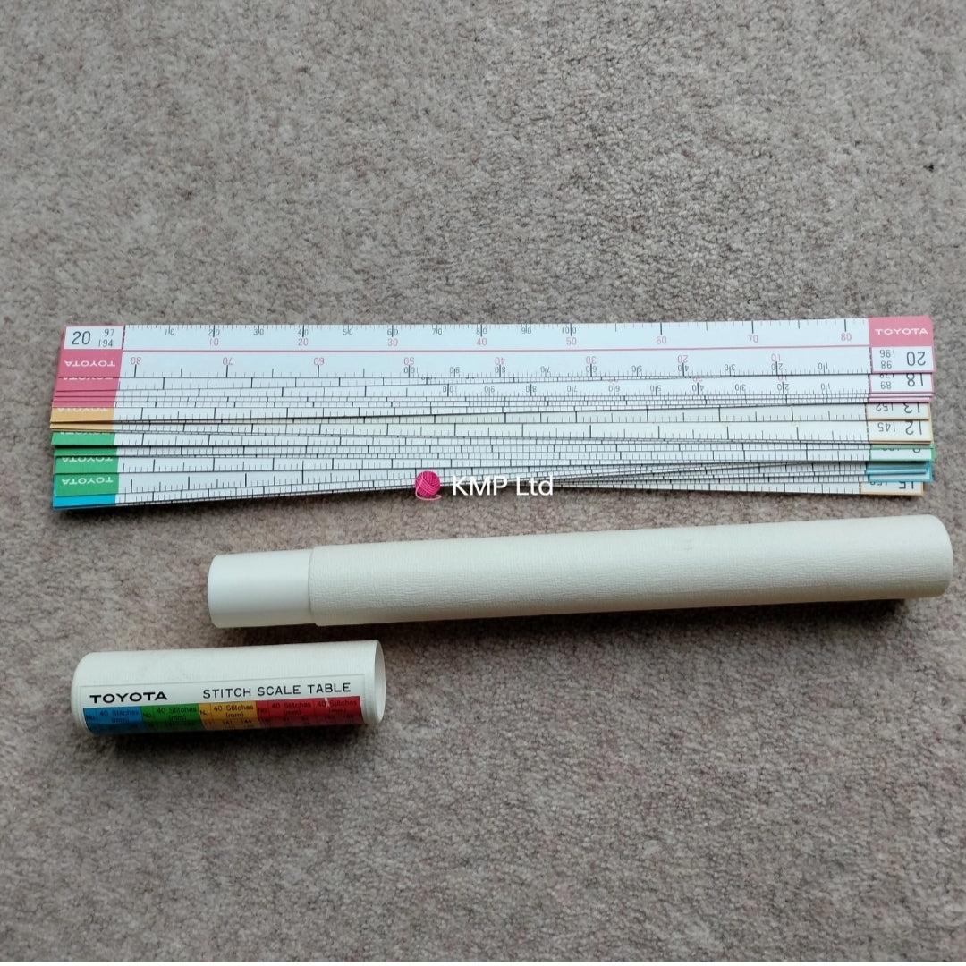 Toyota K33-A Knit Tracer STITCH SCALE TABLE