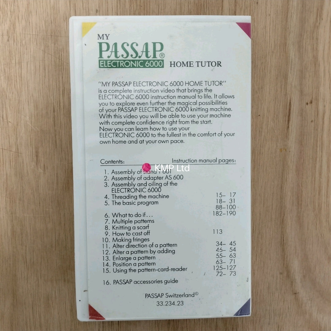 PASSAP Electronic 6000 Manual VHS TAPE Video