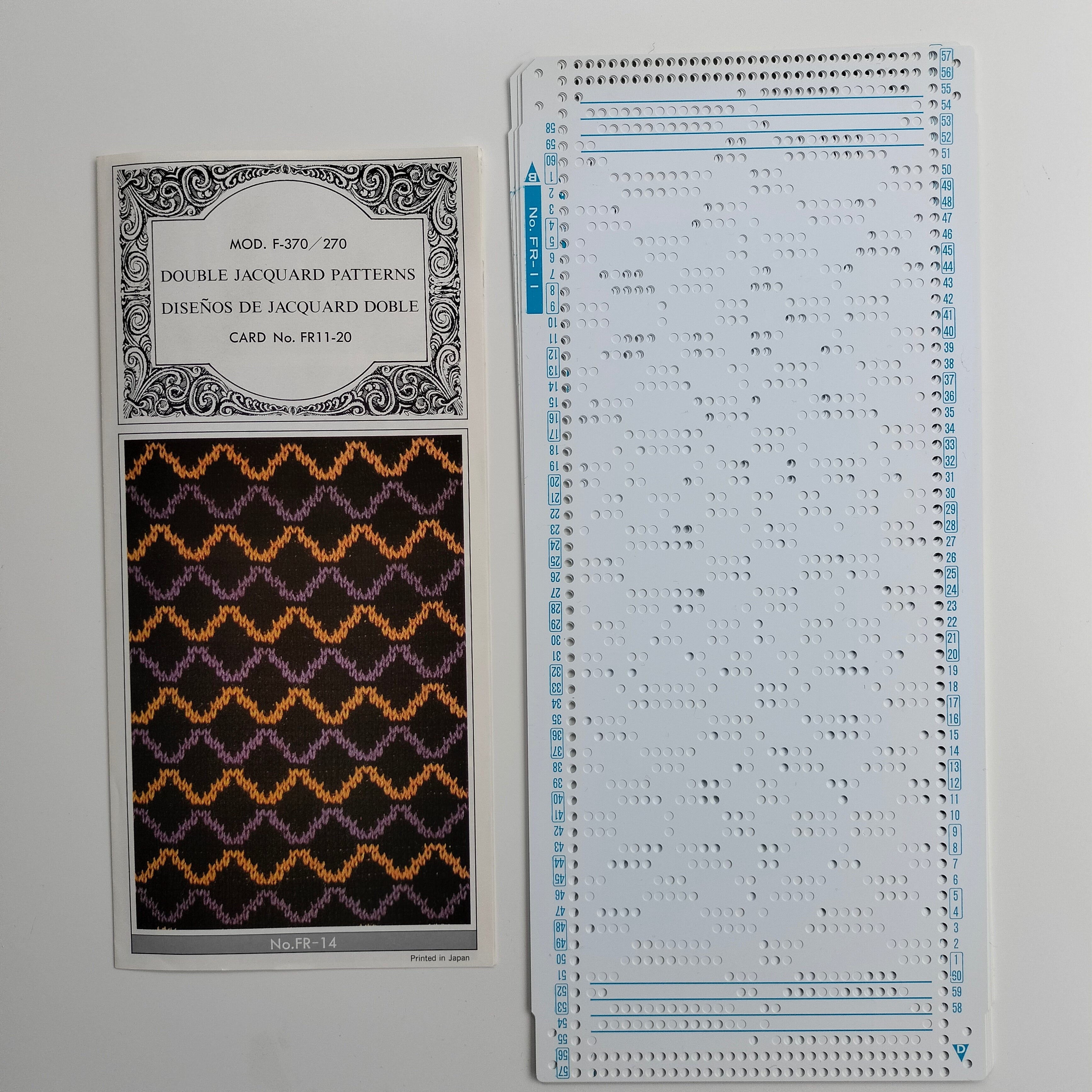 Knitmaster Mod. F370/270 Double Jacquard  Prepunched  Punchcards Main image