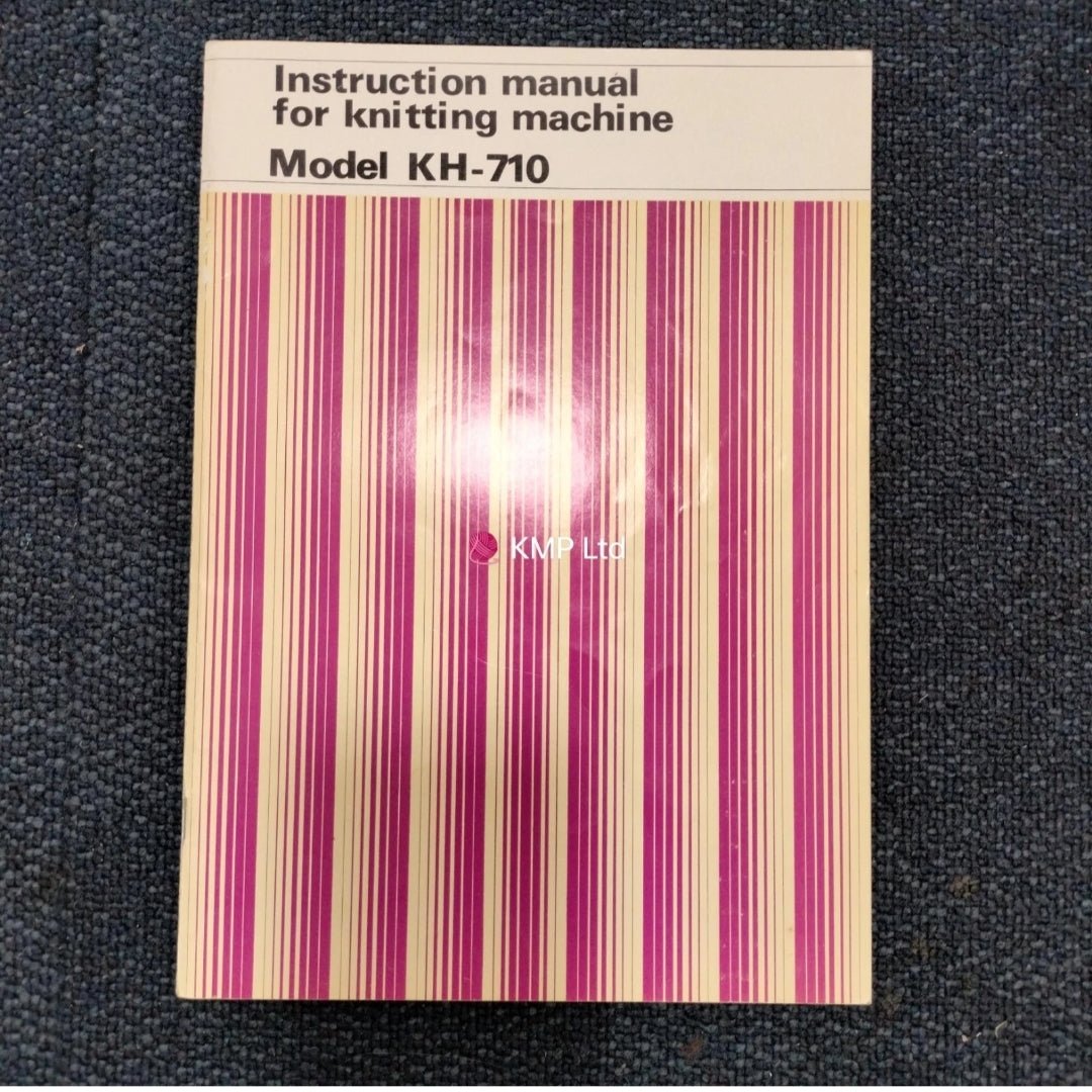 Instruction manual for Brother knitting machine Model KH-710 on a striped background Main image