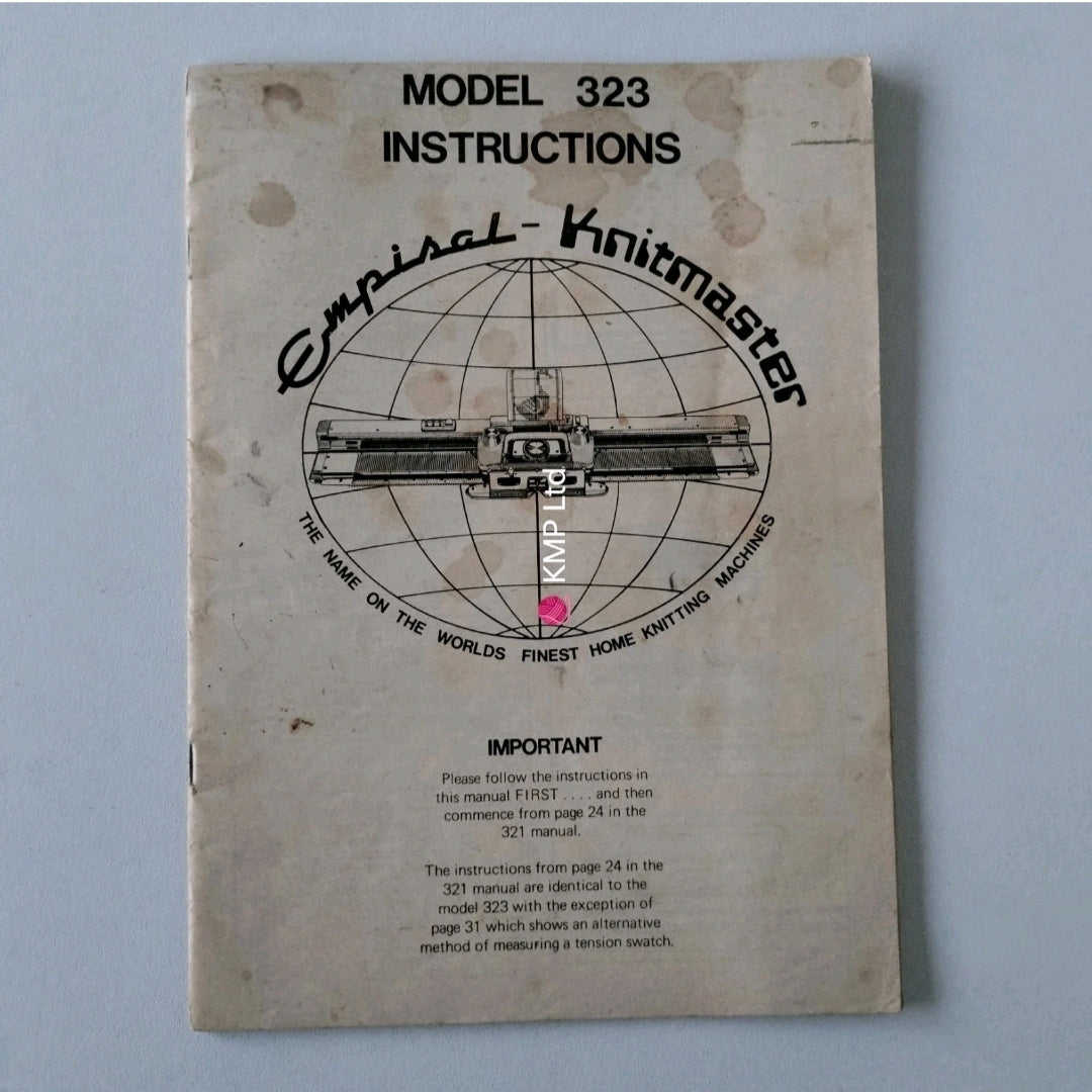 Knitmaster Mod 323 INSTRUCTION MANUAL