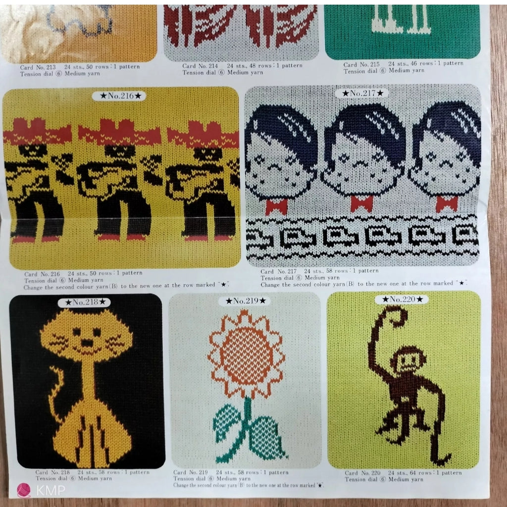 Motif PUNCHCARDS x10 Nos 211-218 Set 