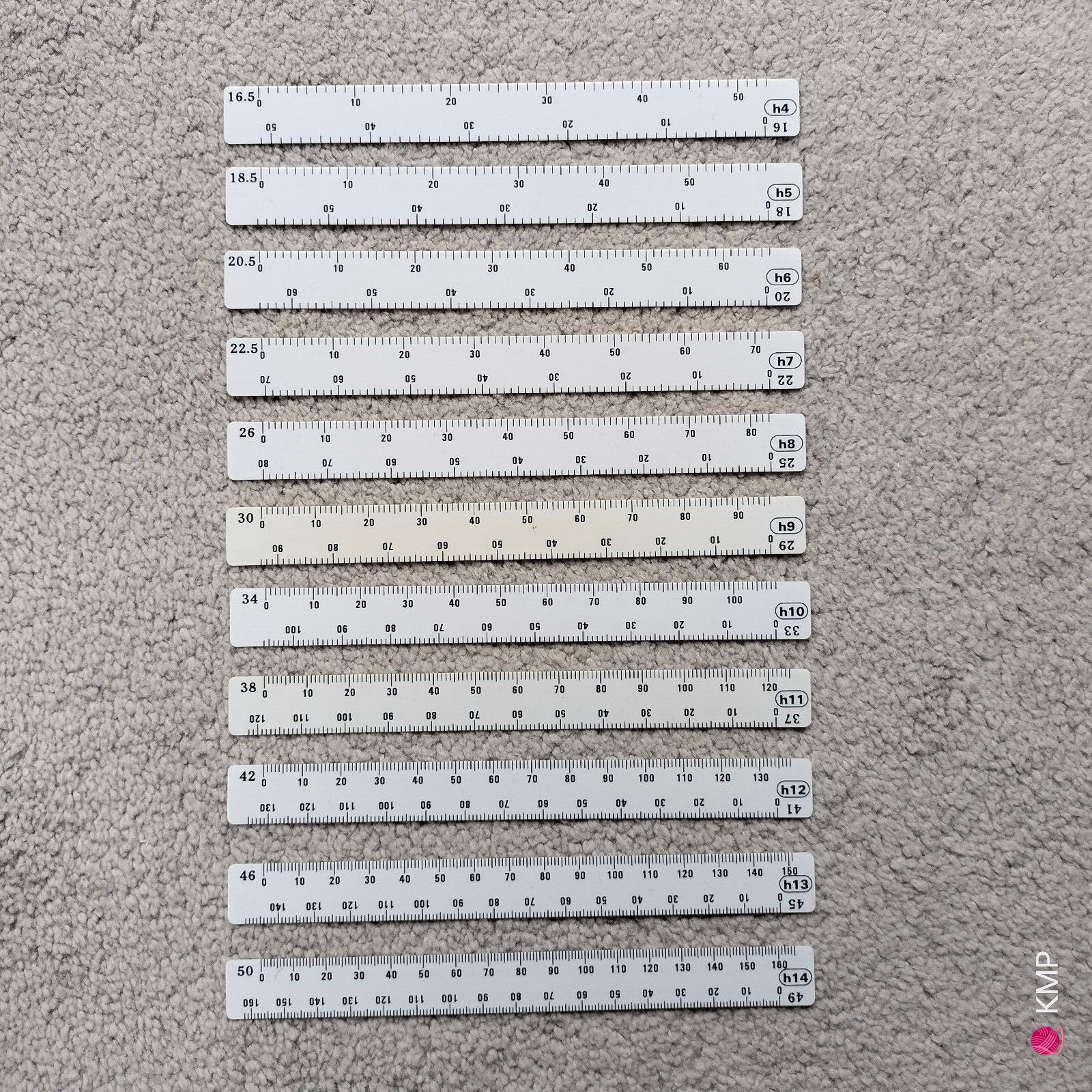 Silver Reed KR-21 Electronic Knit Contour 11 STITCH SCALES for 1/2 drafting
