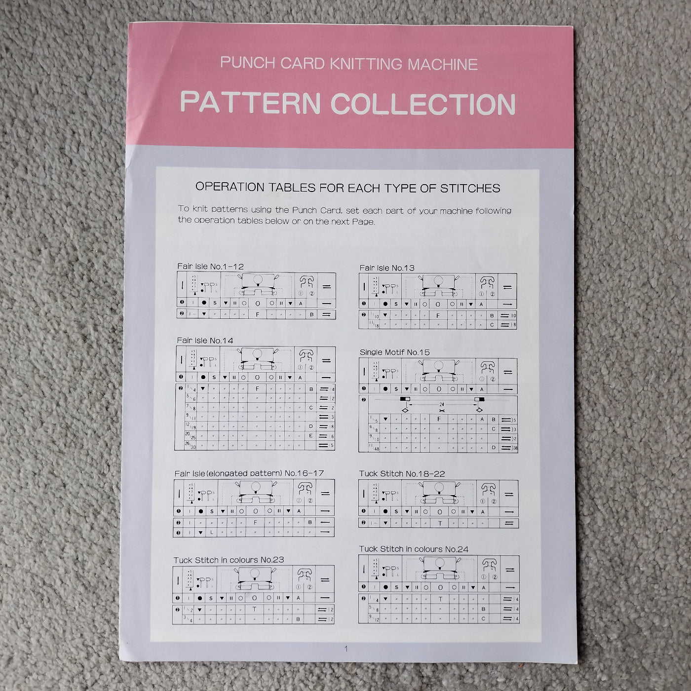 Silver Reed SK -280 PATTERN COLLECTION LEAFLET Main image
