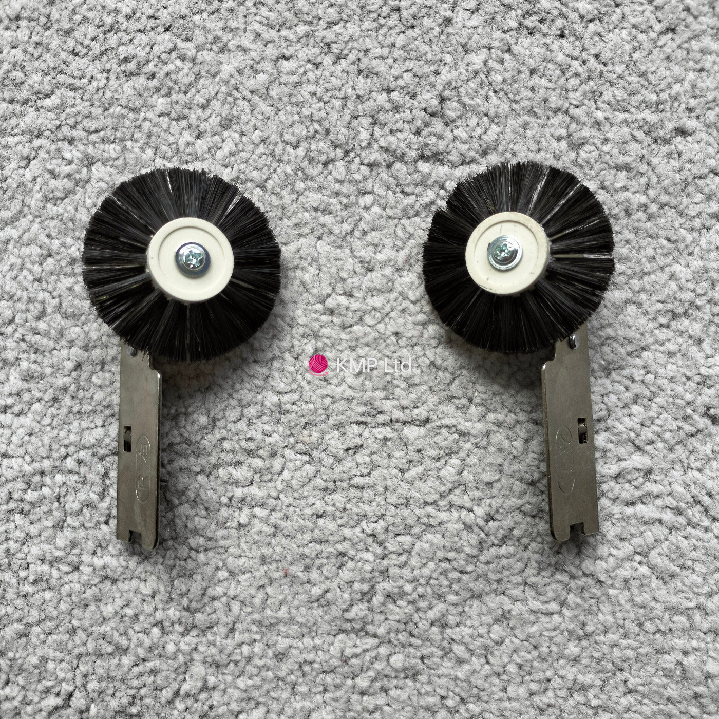Silver Reed SK 890 Two black tuck brushes with silver metal parts, likely for electronic knitting machines. Main image