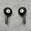 Silver Reed SK 890 Two black tuck brushes with silver metal parts, likely for electronic knitting machines.